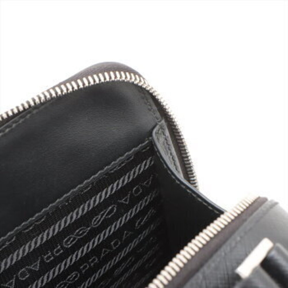 Prada Saffiano leather handbag tote top handles black M - Picture 11 of 12